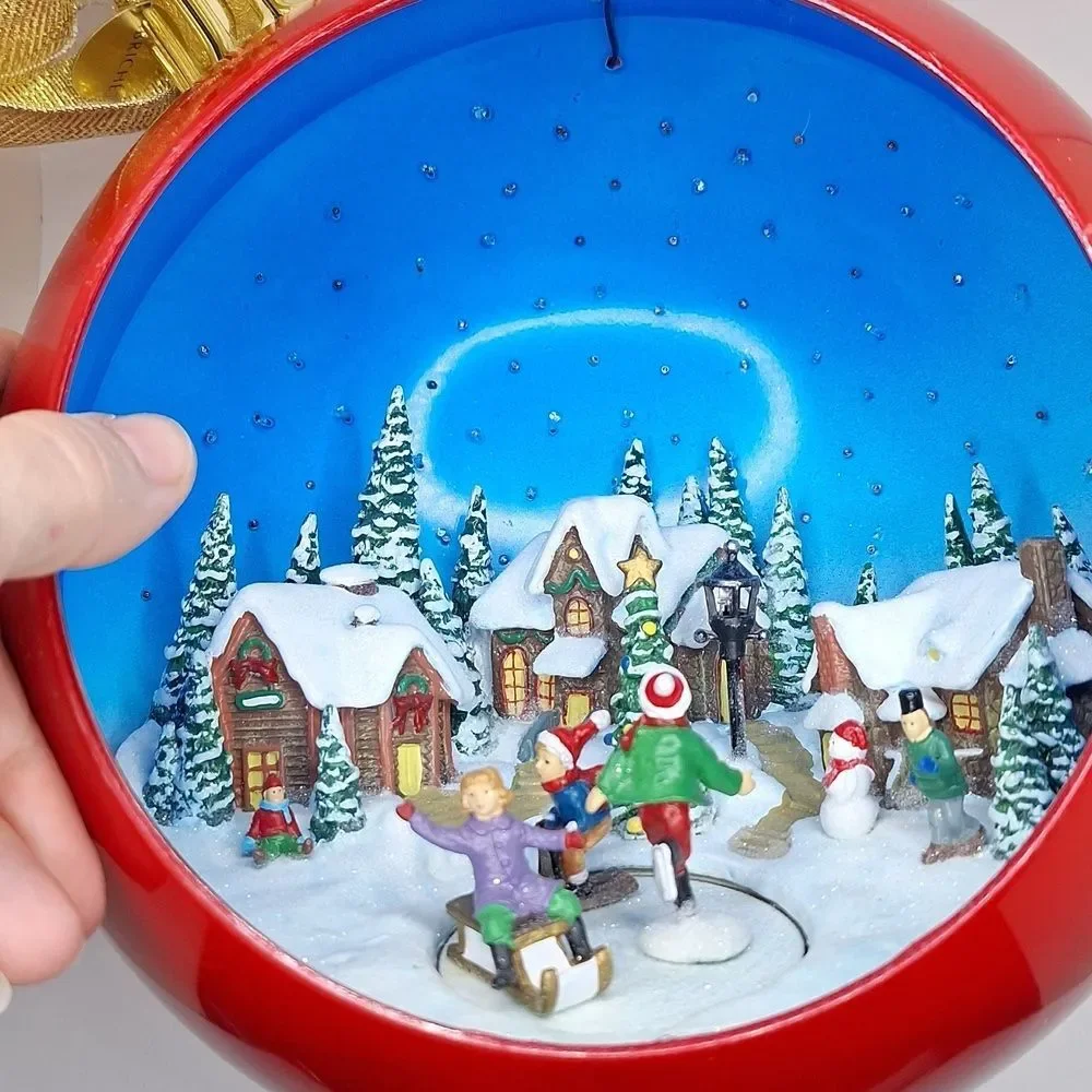 KSA COLLECTIBLE CHRISTMAS ornament globe decoration ice skating scene